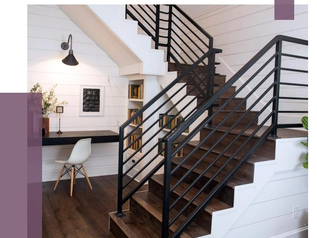 Перила для лестницы в доме в Губкине от 7365 руб. — ПРОЛЁТ-Гбк