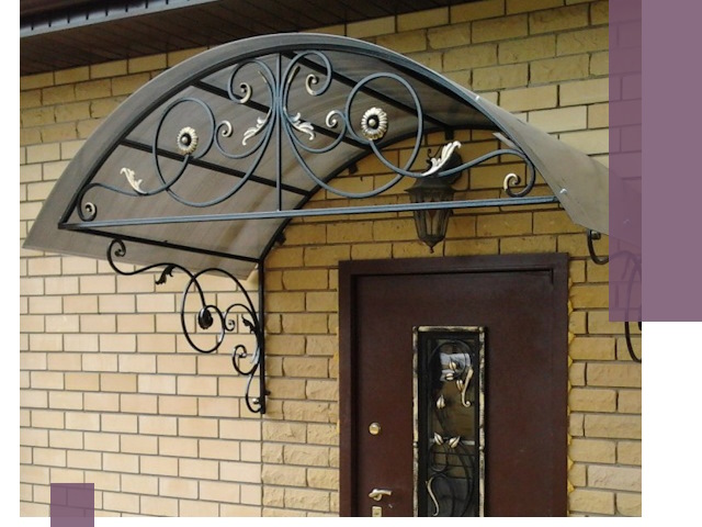 Изготовление козырьков из металла под ключ в Губкине