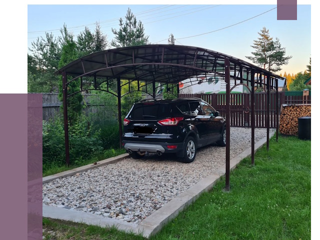 Навесы для автомобиля в Губкине от 13053 руб.  | ПРОЛЁТ-Гбк