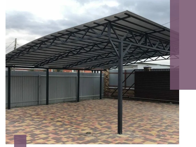 Металлические навесы под ключ в Губкине — изготовление и монтаж