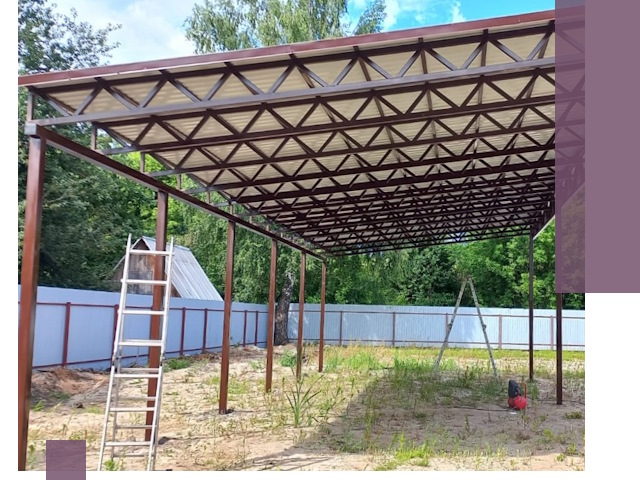 Односкатные навесы под ключ в Губкине — изготовление и монтаж