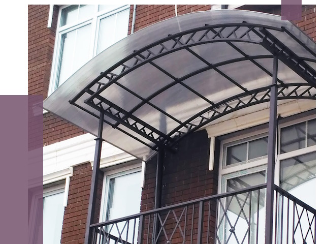 Козырьки над балконом в Губкине от 8584 руб. | ПРОЛЁТ-Гбк