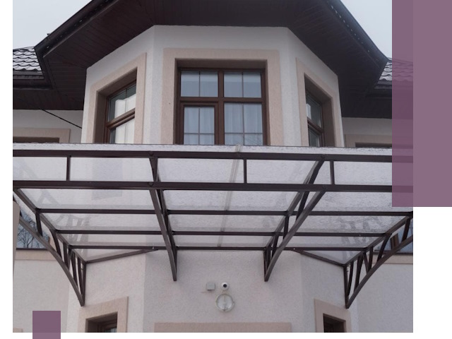 Козырьки из поликарбоната под ключ в Губкине