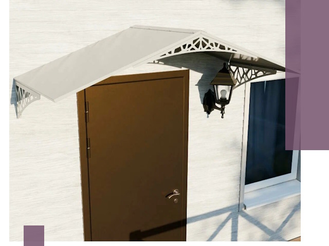 Металлические козырьки на входы и террасы в Губкине