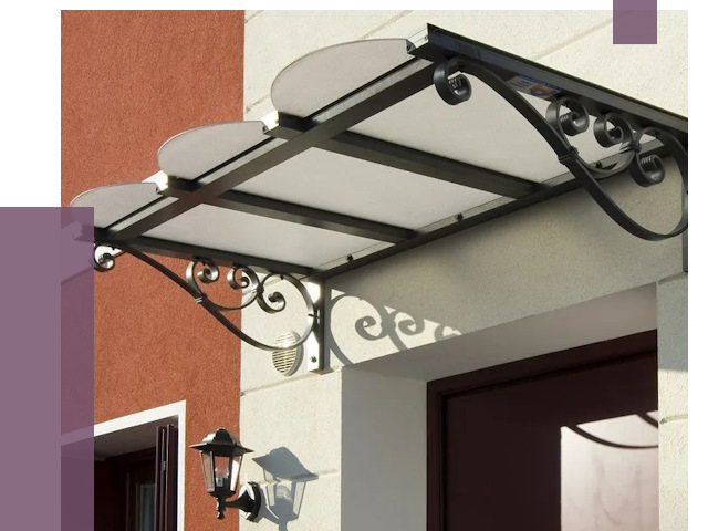 Односкатные козырьки в Губкине от 8330 руб.  | ПРОЛЁТ-Гбк