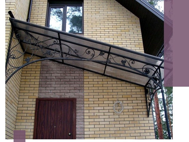 Односкатные козырьки из металла под ключ в Губкине