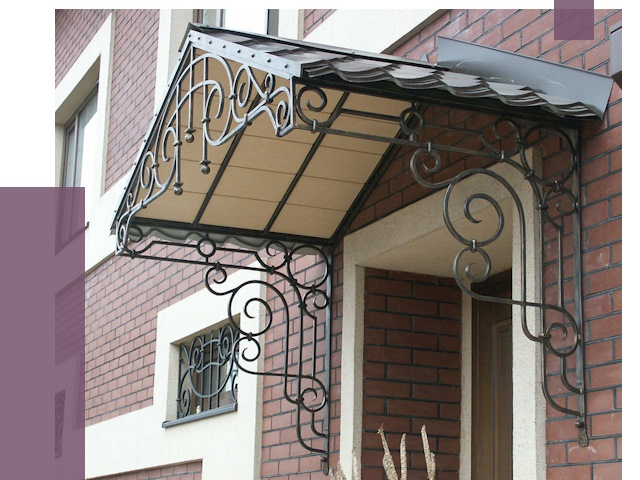 Двускатные козырьки в Губкине под ключ от 12698 руб.