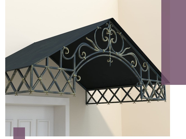 Двускатные металлические козырьки под ключ в Губкине