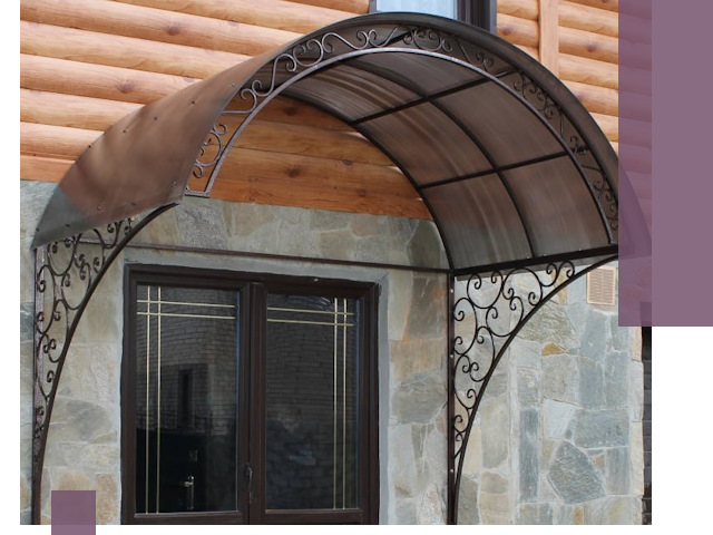 Арочные козырьки под ключ в Губкине: изготовление и монтаж